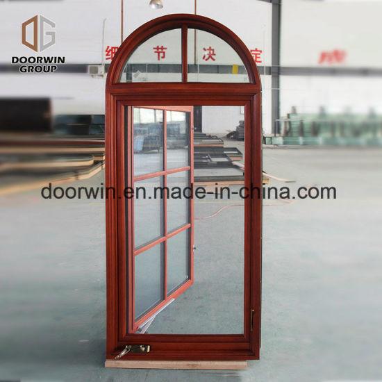 Doorwin 2021American-Style-Casement-Window-with-Foldable Crank Handle, Round-Top Window - China Grill Designs for Windows, Hinged Window with Grill Design