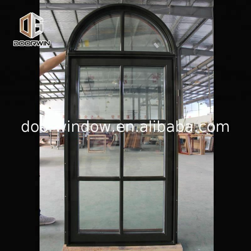 Doorwin 2021Arch Wood Grain Aluminium Swing Window Sound proof crank top hinged awning Round Windows by Doorwin on Alibaba