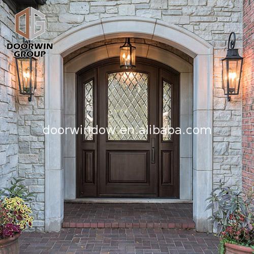 Doorwin 2021Best sale hardwood door with glass manufacturers half wood