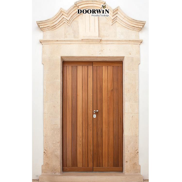 DOORWIN 2021Doorwin original stock classic entry doors cheap wooden outside vintage