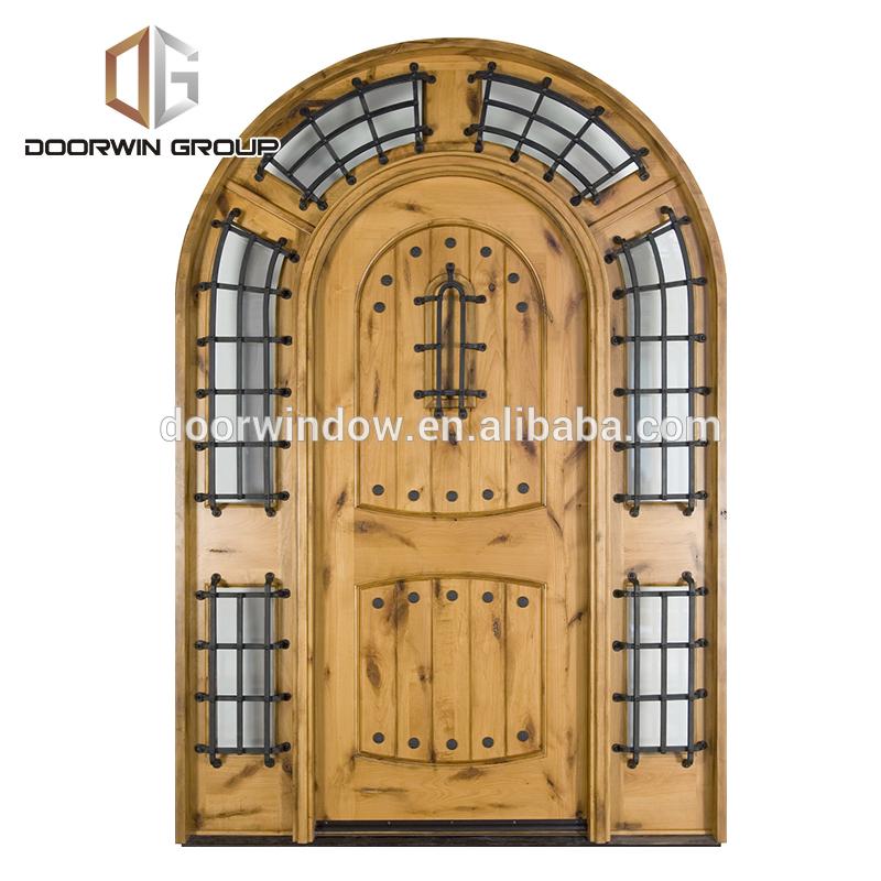 DOORWIN 2021Double Main Arched top entry Door American rustic knotty alder mahogany wooden entry doorby Doorwin