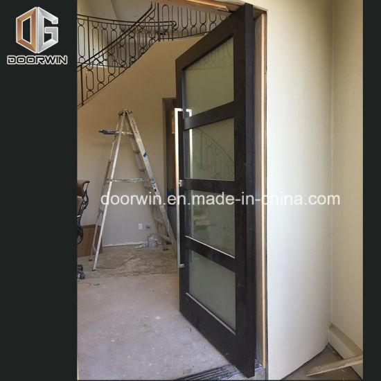 DOORWIN 2021Entrance Door with Oak Wood Frame and Glass Insert - China Hinge Glass Door, Indian Bathroom Door Designs