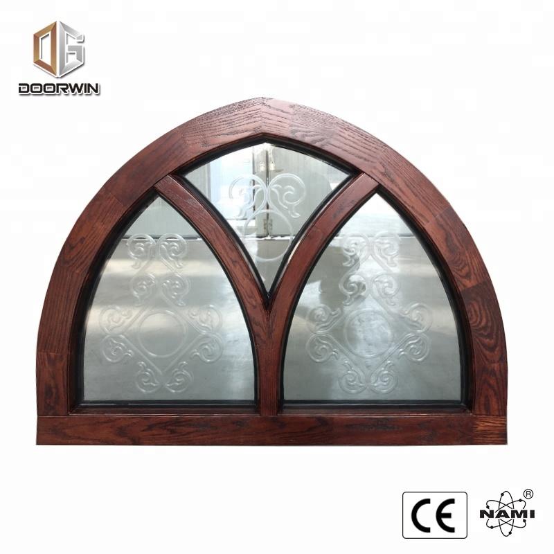 DOORWIN 2021Fantastic arched oak wood window frame with carved glass for houseby Doorwin