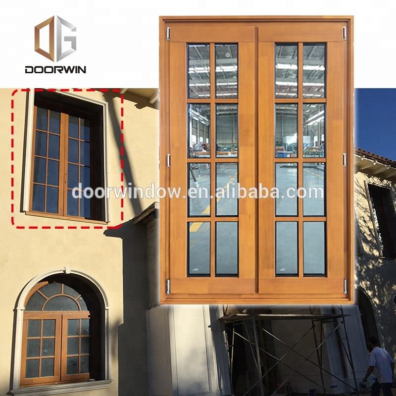 DOORWIN 2021French style fixed wood window with wood window grille design made of teak woodby Doorwin