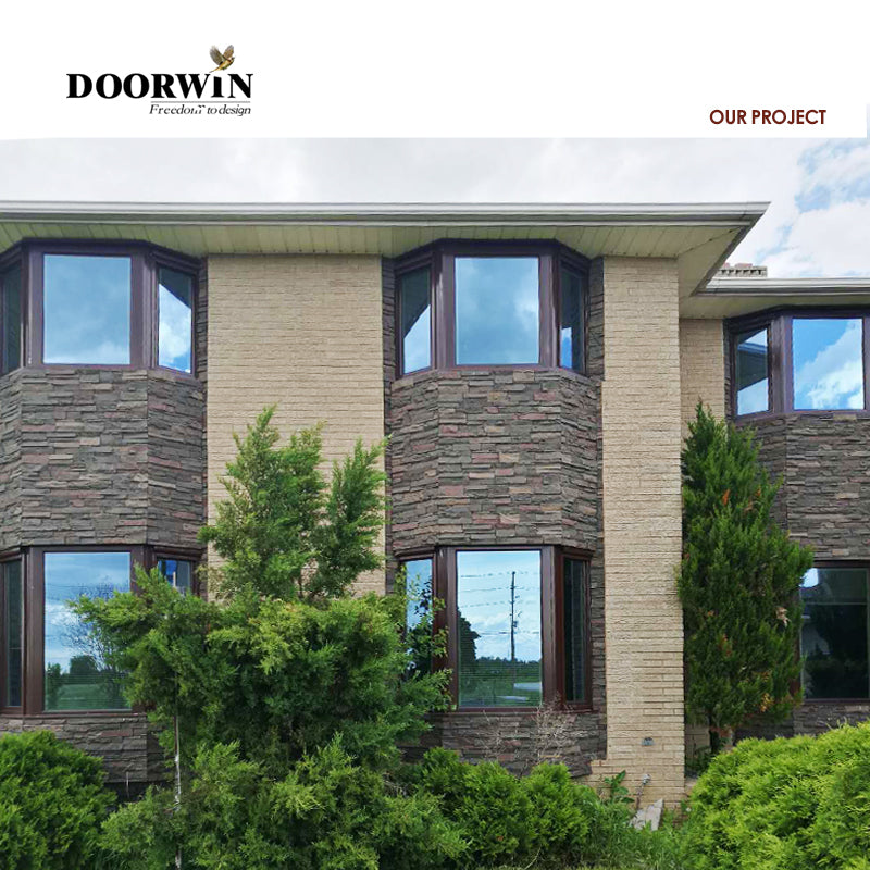Doorwin 2021Sound Insulation aluminium fixed window grill design cortinas da janela tempered glass bay bow windows