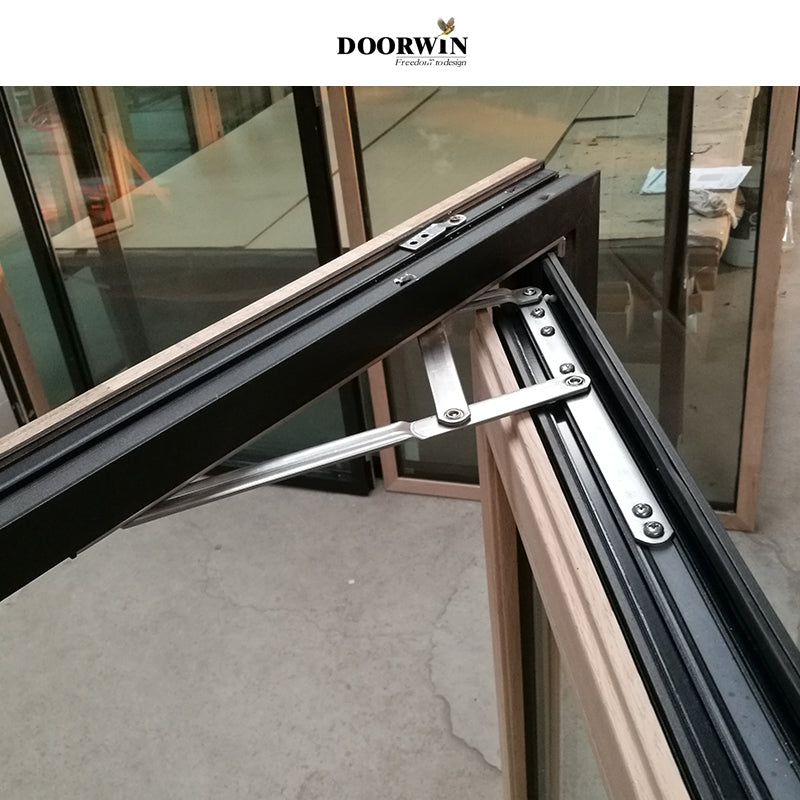 Doorwin 2021Doorwin Windows Manufacture Price new design wood inside and aluminium outside outpush doors and windows cost