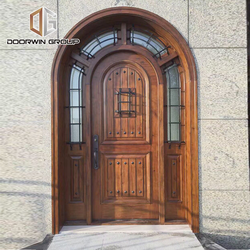 Doorwin 2021China factory supplied top quality half circle window above front door glass around doors with side panels