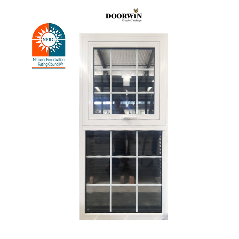 Doorwin 2021White Powder Coating Aluminium Awning Casement Windows With Grill Inside Glass For Modern Houses
