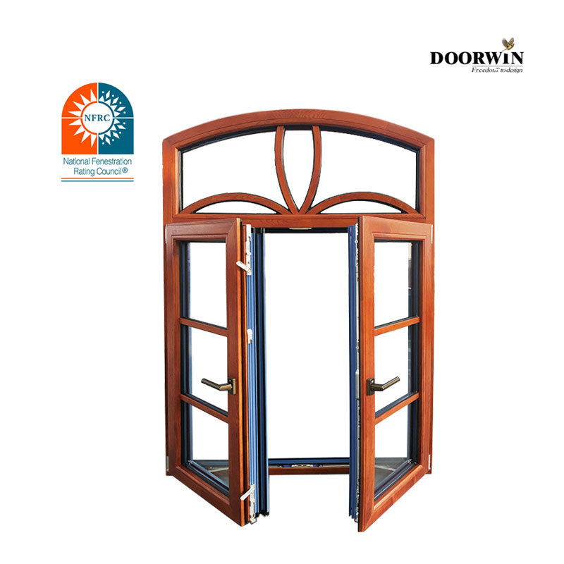 Doorwin 2021Wood Cladding Aluminum Window With Colonial Bars For San Francisco California House
