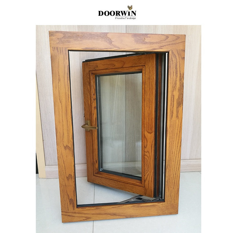 Doorwin 2021New York Custom Made Excellent Design Wooden Aluminum Frame Window Pushout Casement Windows With Double Glazed for Sale Online