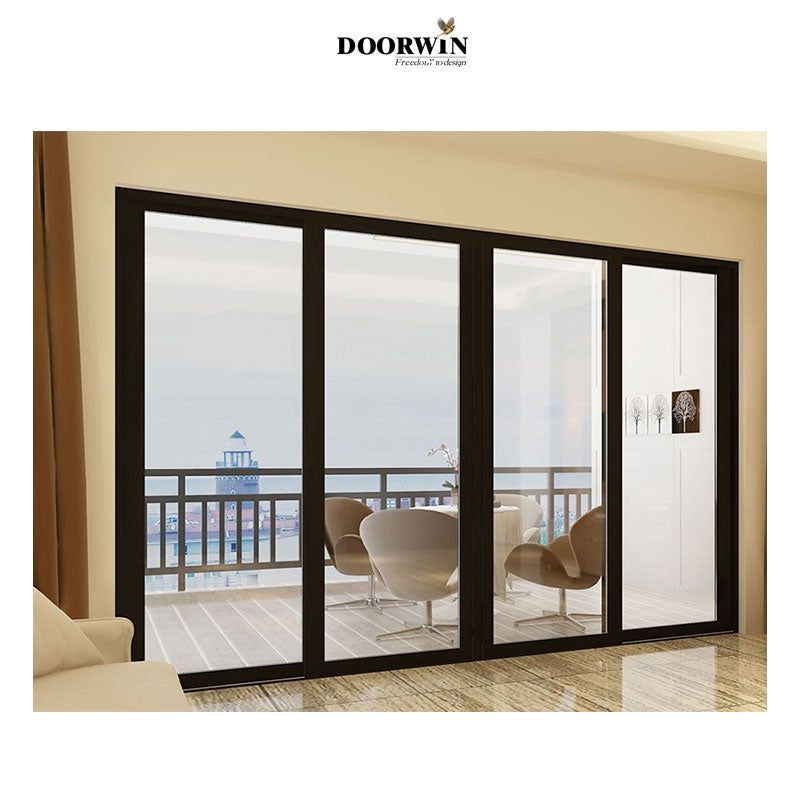 Doorwin 2021Best Quality Ultra large size black aluminum with big view glass durable lift sliding door