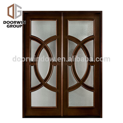 Doorwin 2021Expensive antique wooden double door designs red oak glass swing door