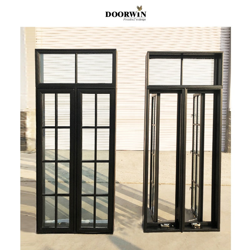 Doorwin 2021high quality customrizd American style with grills design Double Glazing crank open casement windows