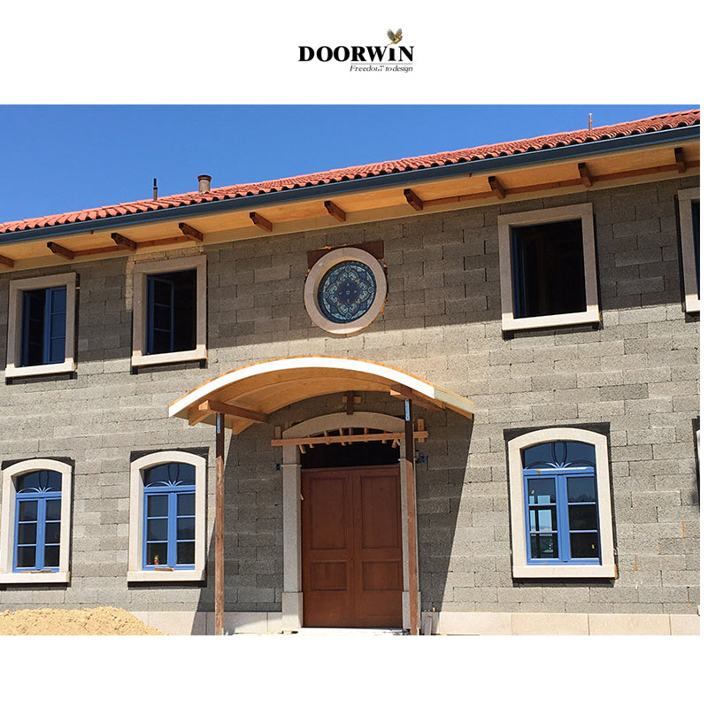 Doorwin 2021Doorwin grill design wood aluminum hardware thermal break arched glass french casement home windows