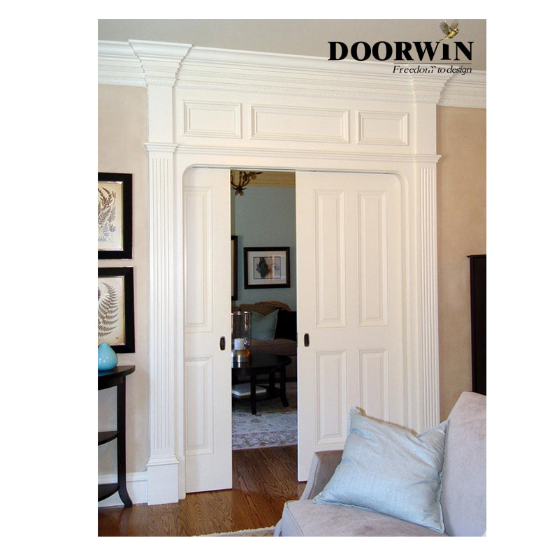 Doorwin 2021Ad solid oak wood pocket sliding door for closet/pantry/bed rooms