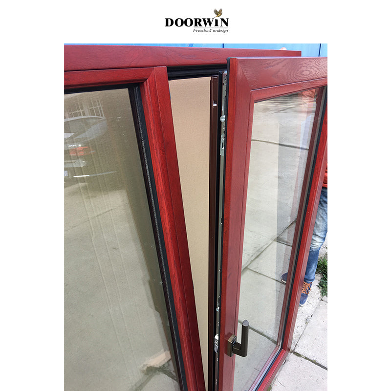 Doorwin 2021High Quality Aluminum Clad Wood Windows Double Glazed Tilt Turn Basement Windows
