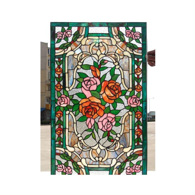 DOORWIN 2021Hot selling product a stained glass window aluminum clad oak wood window with curved glass