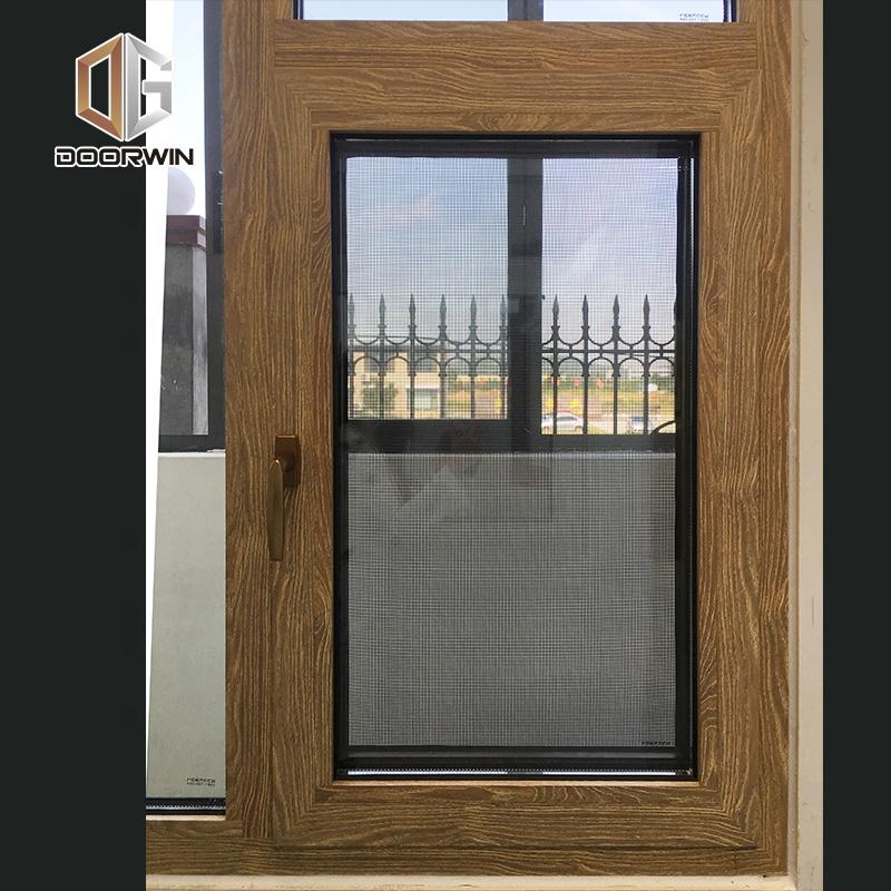 DOORWIN 2021Los Angeles hot sale cheap wood grain burglar proof double glazed aluminum casement window as2047by Doorwin