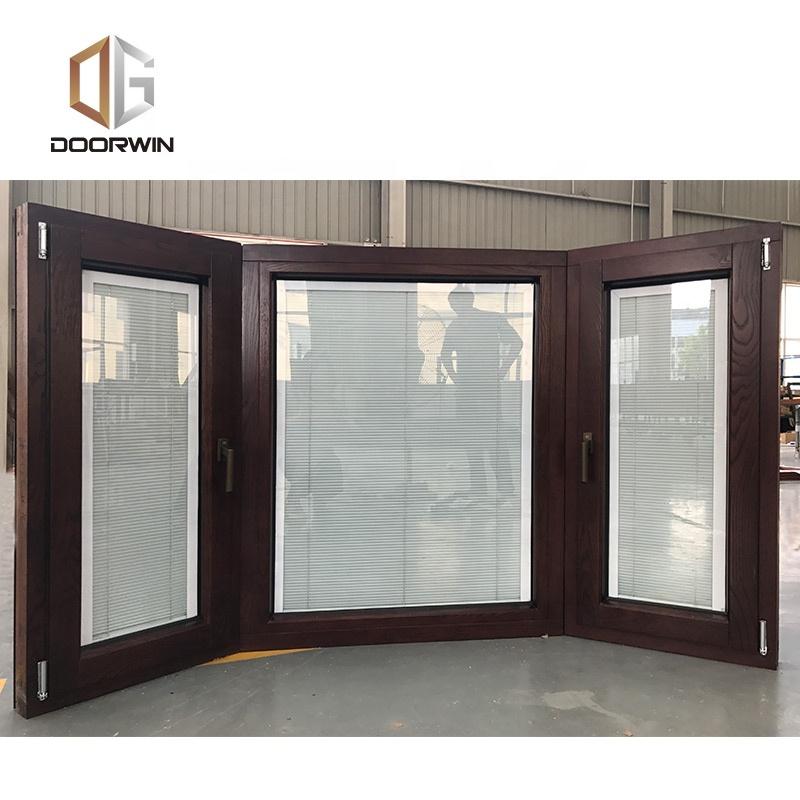 DOORWIN 2021New York OAK timber bay and bow window with internal blinds inside for sale by Doorwin