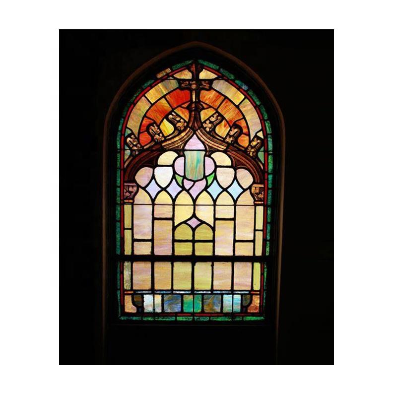 DOORWIN 2021New York best selling wooden double glazed windows with stained glass