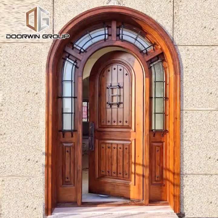 Doorwin 2021China factory supplied top quality half circle window above front door glass around doors with side panels