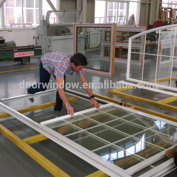 DOORWIN 2021Wholesale price aluminum window frames 3D wood grain finishing double hung window with handle by Doorwin