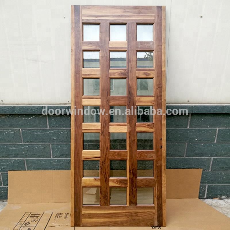 Doorwin 2021china solid wood doors factory best price entrance solid wood door with grille made of black walnutby Doorwin