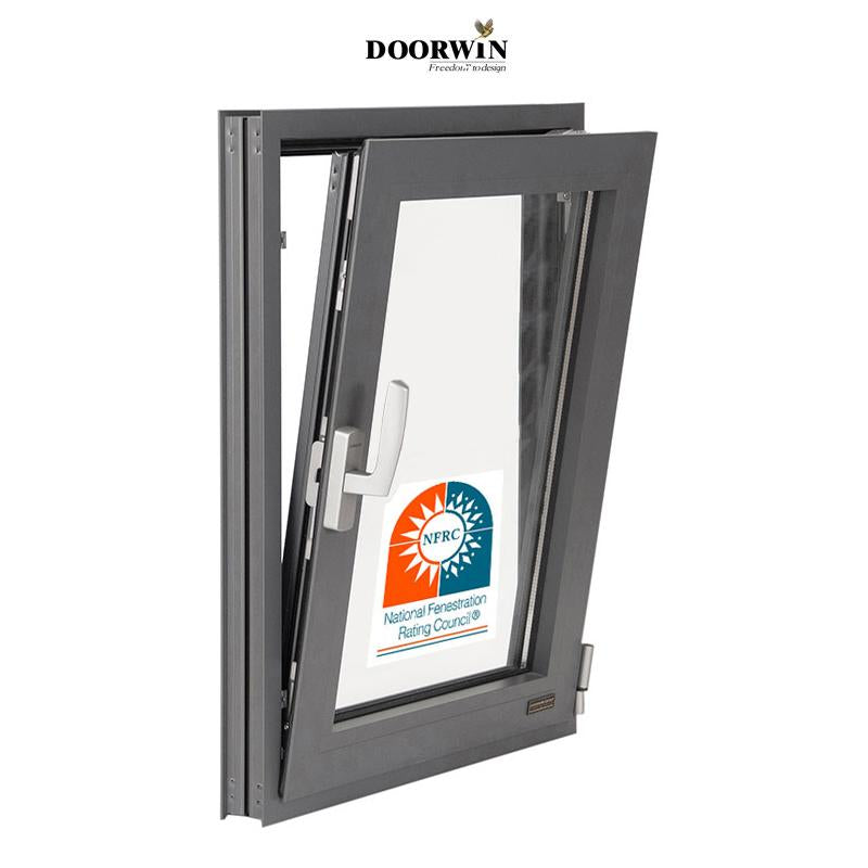 Doorwin 2021Cheap Replacement Latest Design Aluminum Frame Two Way Open Tilt-Turn Tilt And Turn aluminium Casement Window