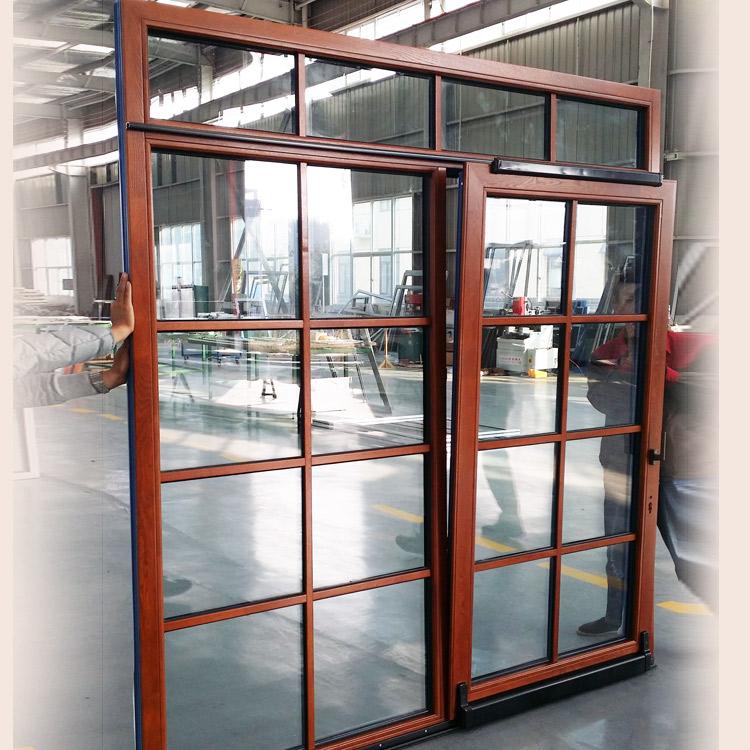 DOORWIN 2021thermal break aluminum with red oak wood cladding form inside，tilt and sliding door