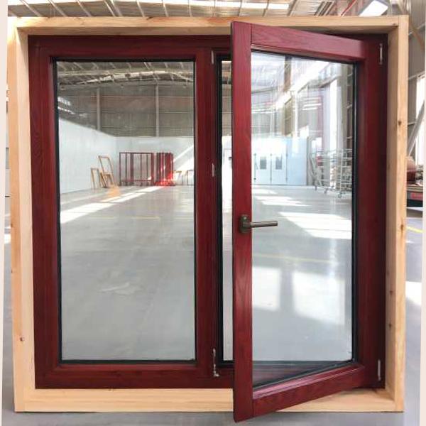 DOORWIN 2021tilt turn window-06 CE certificate oak wood window with exterior aluminum cladding