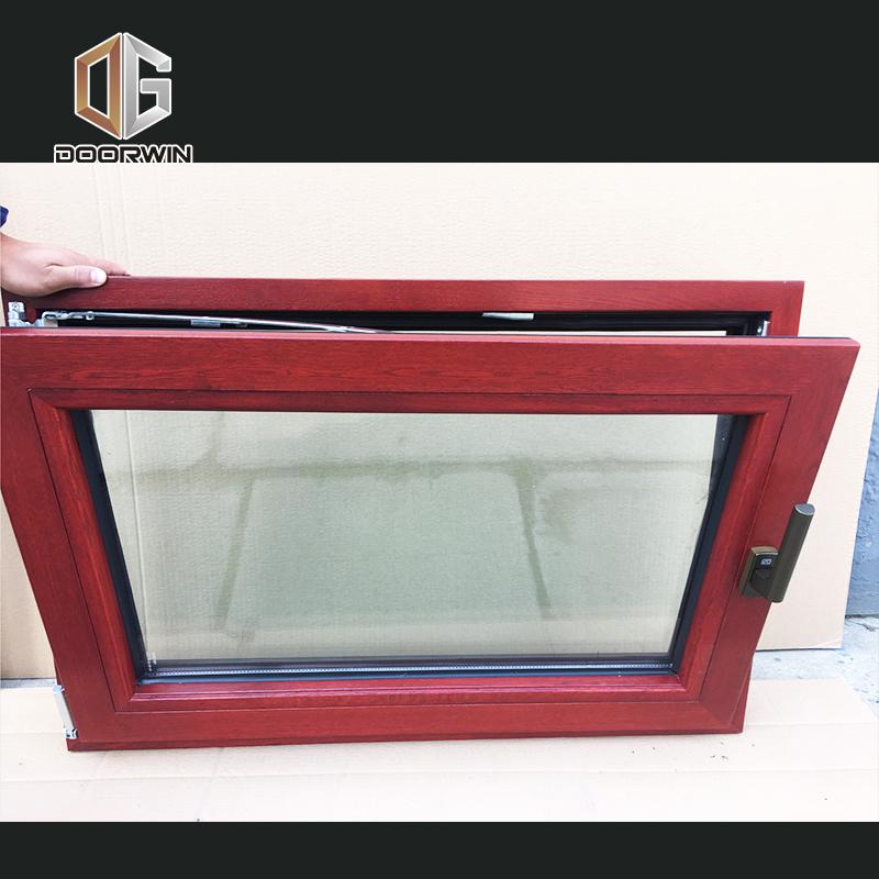 DOORWIN 2021tilt turn window-06 CE certificate oak wood window with exterior aluminum cladding