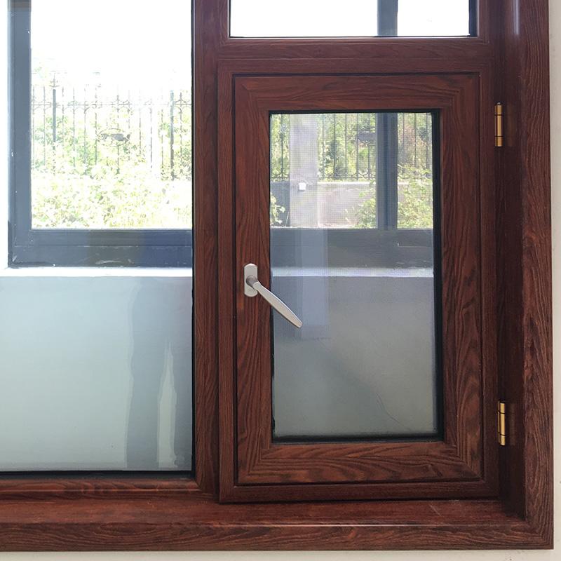 DOORWIN 2021tilt turn window with German hardware and 3D wood grain finishing