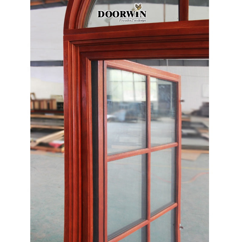 Doorwin 2021Latest window grill design aluminium wood frame fixed panel window