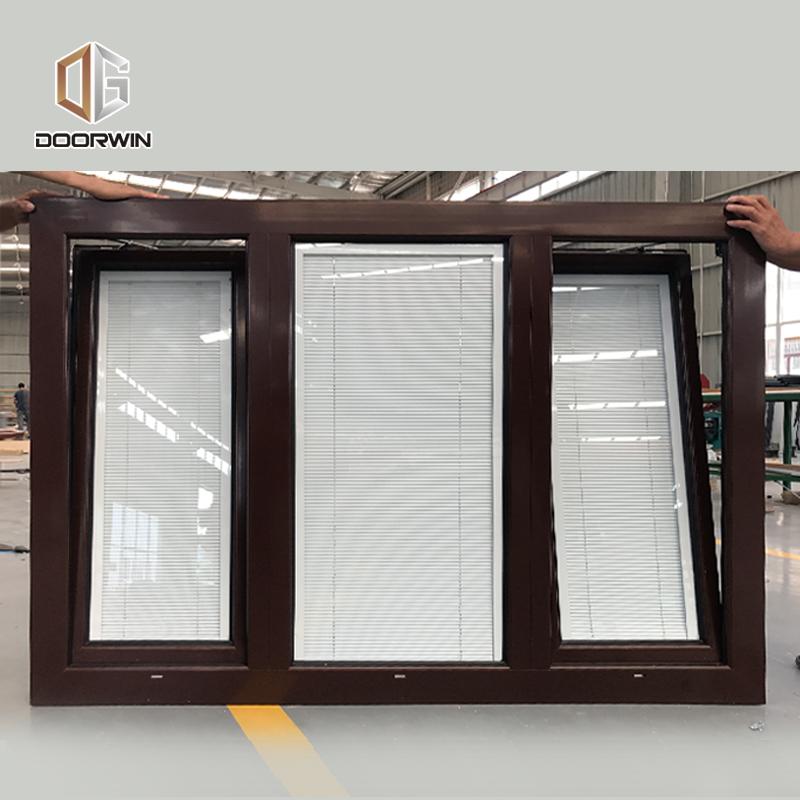Doorwin 2021Canada project case oak wood window 3 panel with built in shutter