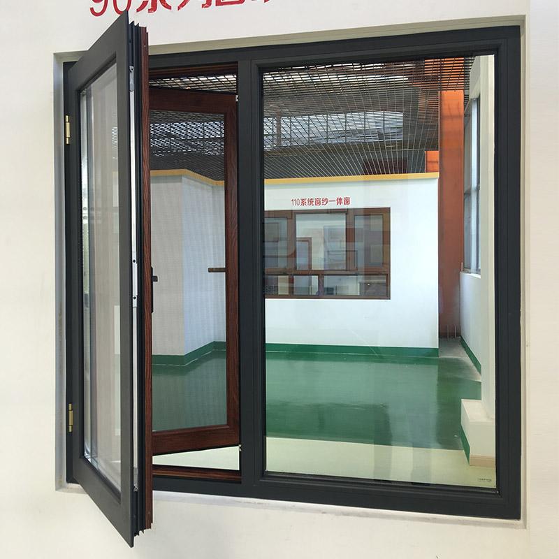 DOORWIN 2021Outswing-Window-With-Wood Grain-Color-Finishing aluminum window