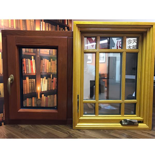 DOORWIN 2021tilt turn window-33 oak wood window with exterior aluminum cladding fitted with hidden hinges