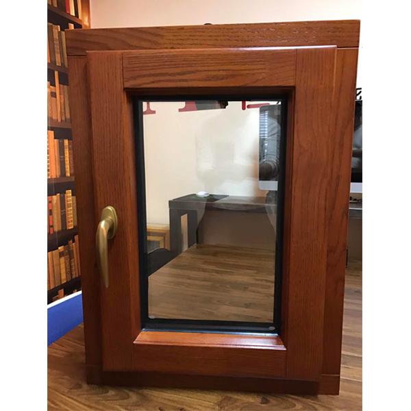 DOORWIN 2021tilt turn window-33 oak wood window with exterior aluminum cladding fitted with hidden hinges