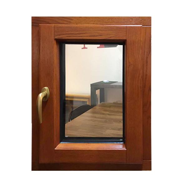 DOORWIN 2021tilt turn window-33 oak wood window with exterior aluminum cladding fitted with hidden hinges