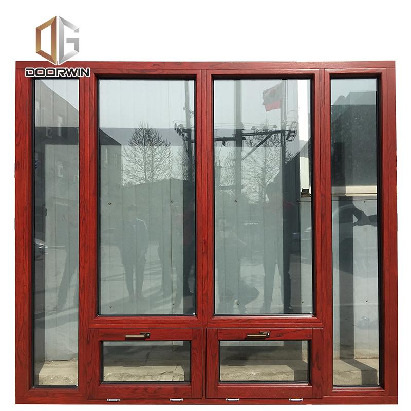 DOORWIN 2021tilt turn window-06 CE certificate oak wood window with exterior aluminum cladding