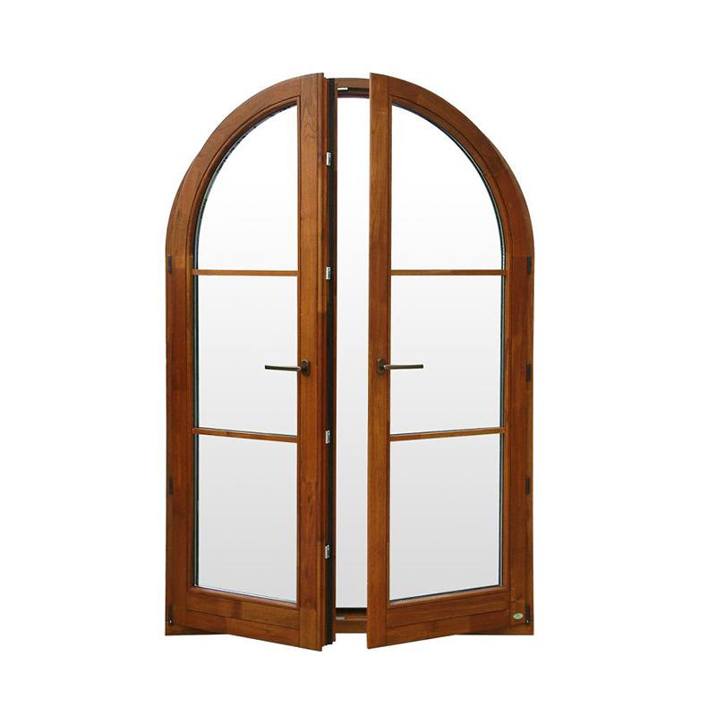 DOORWIN 2021pine larch arched top french casement window with maco hardware
