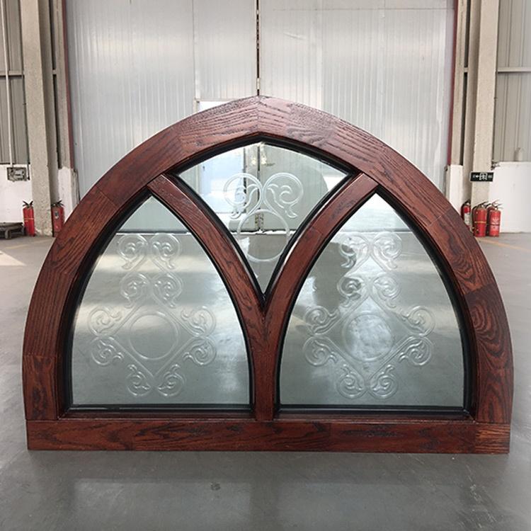 DOORWIN 2021Doorwin Fantastic Arched Oak Wood Windows with Carved Glass