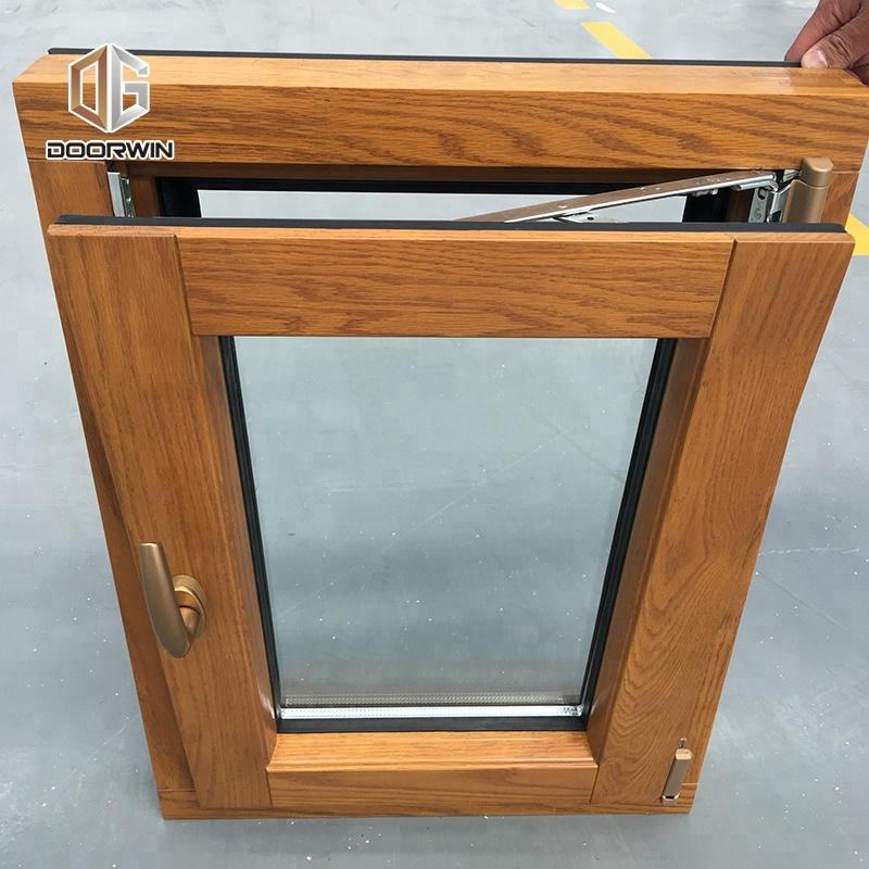 Doorwin 2021-America NAMI Certified 2018 new arrival TEAK wood clad aluminum tilt and turn window for building by Doorwin