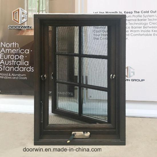 Doorwin 2021-American Casement Window Foldable Crank Handle Aluminum Clad Solid Oak Wood - Awing Window Decorative Grille Designs