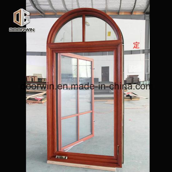 Doorwin 2021American Style Solid Wood Casement Window (External Grid System) , Arch Design Solid Wood Window with External Light Grille - China Aluminum Window, Wood Window