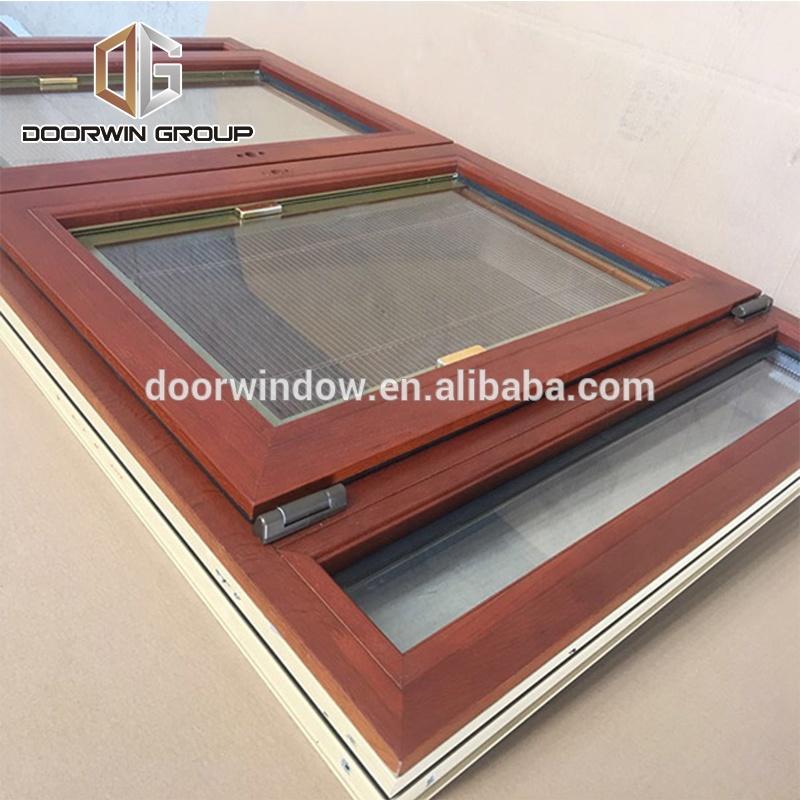 Doorwin 2021American oak wood clad aluminum france windows tilt turn window with built in shutter by Doorwin