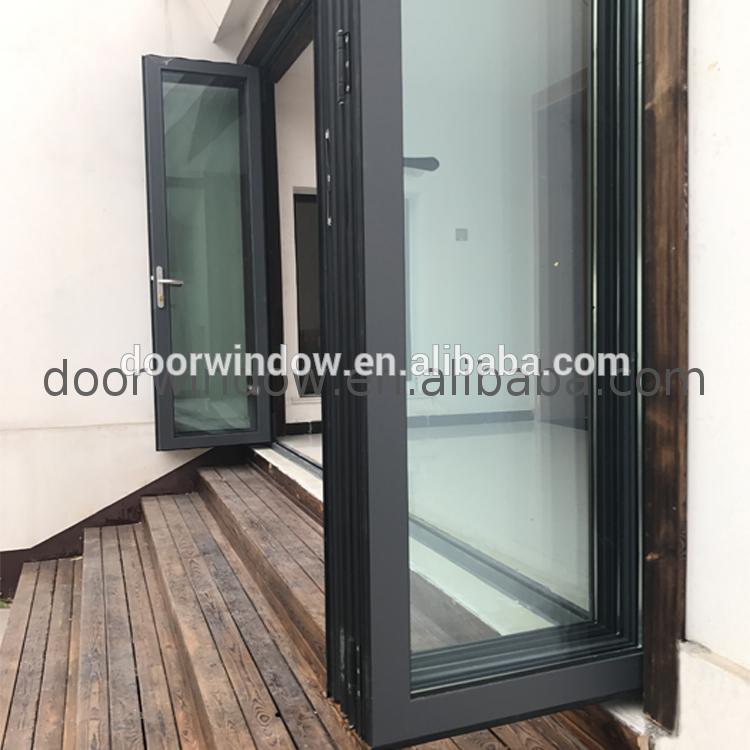 Doorwin 2021Australia standard exterior aluminium bi-folding doors aluminum wood folding patio bi fold by Doorwin on Alibaba
