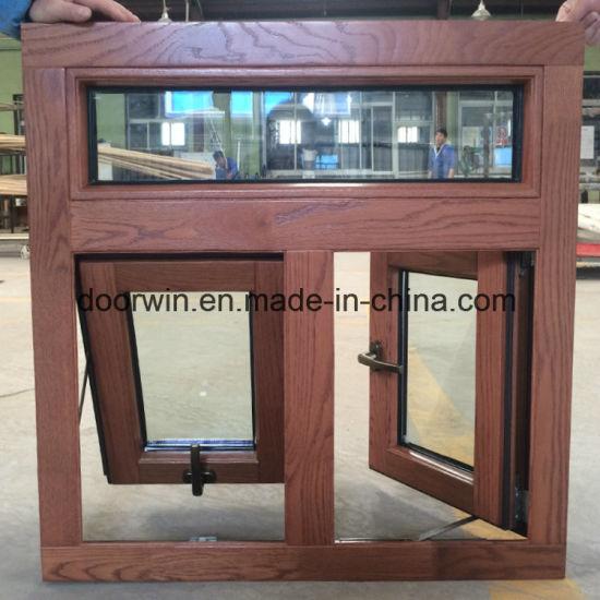 Doorwin 2021Awning Window Different Grille Designs, High Quality Solid Oak/Teak/Pine Aluminum Awning Window for High End House
