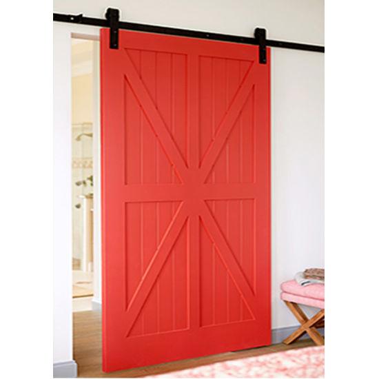 Doorwin 2021Beautiful Sliding Door with Red Color and X Type House Door - China Pine Wood Door, Sliding Barn Door