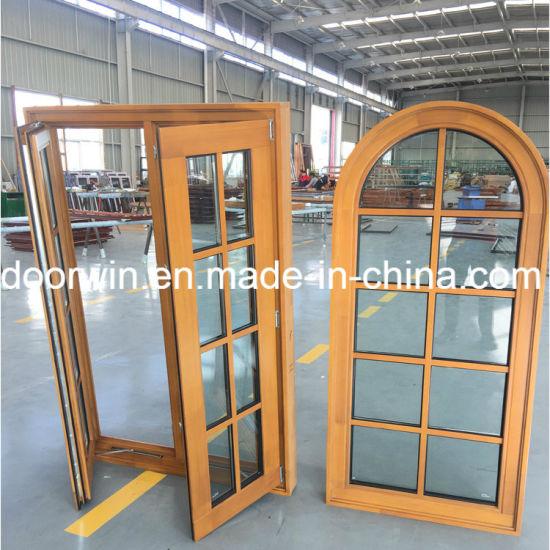 Doorwin 2021Best Price Double Swing Arched Top Window Glass Window with Teak Solid Wood - China Grille Window, Pine Wood Window