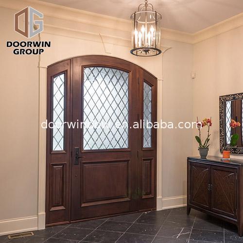 Doorwin 2021Best Quality custom frosted glass doors contemporary front with side panels commercial wood